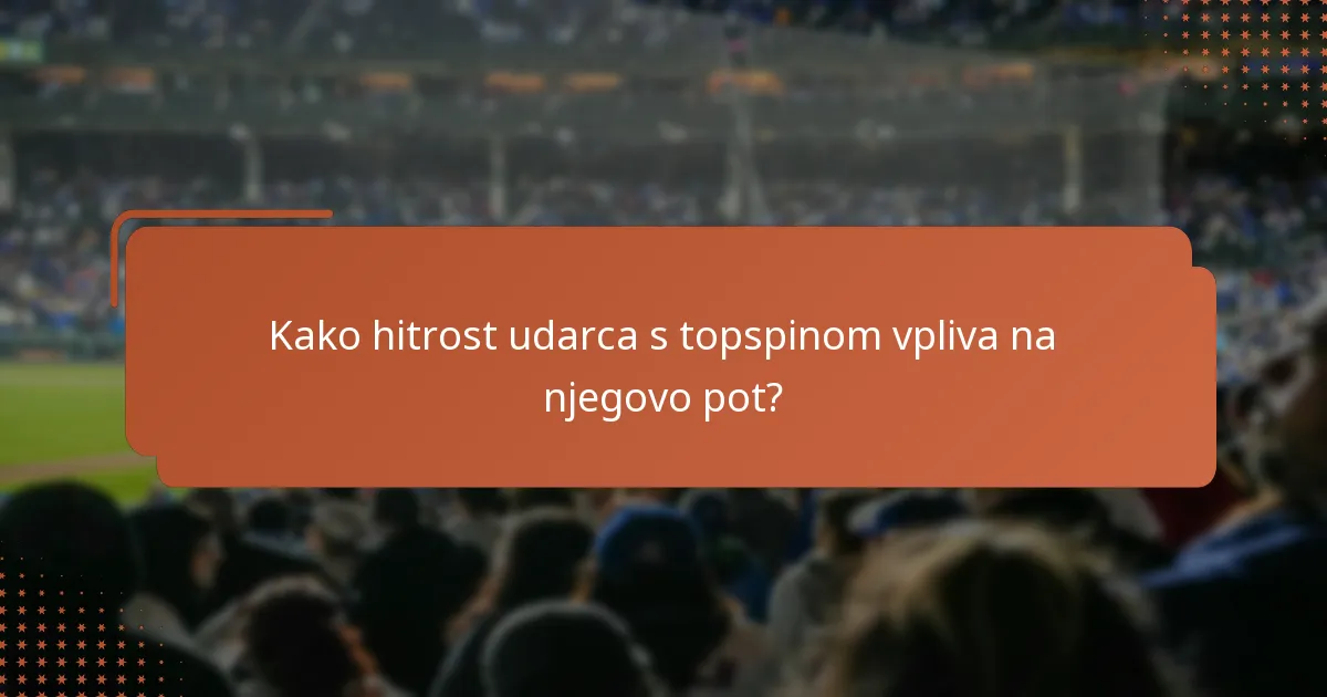 Kako hitrost udarca s topspinom vpliva na njegovo pot?
