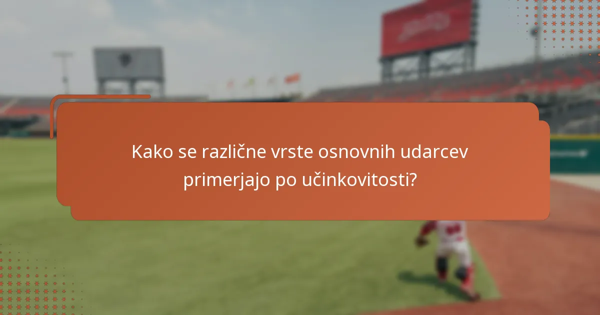 Kako se različne vrste osnovnih udarcev primerjajo po učinkovitosti?